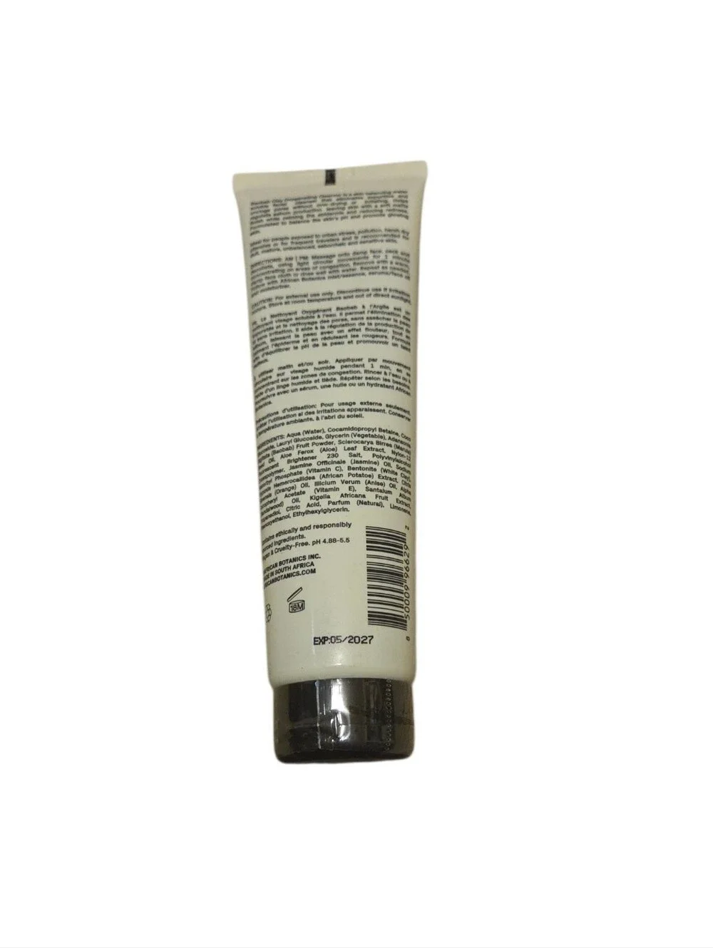 African Botanics Baobab Clay Oxygenating Cleanser 100ml / 3.4 fl oz